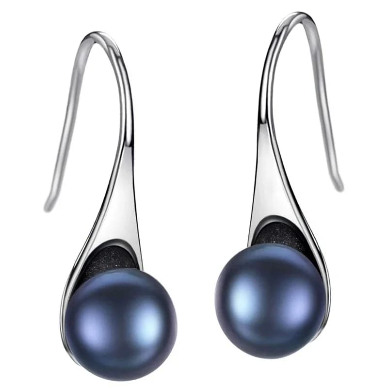 HENGSHENG boucles d'oreilles en perles d'eau douce pendantes boucles d'oreilles en argent Sterling 925 7-8mm perle de culture bijoux fins pour femmes filles