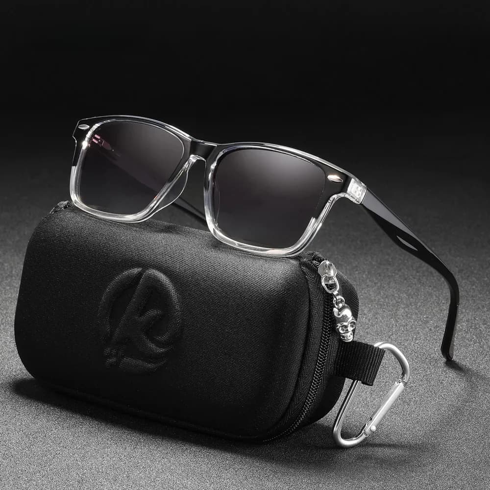 KDEAM – lunettes de soleil polarisées carrées assorties pour hommes et femmes, monture en matériau TR90, charnières à ressort, KD398