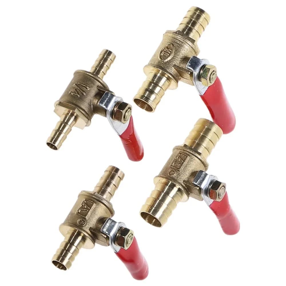 Raccords de tuyaux en laiton en ligne, 6mm-12mm, pour eau, huile, Air, gaz, ligne de carburant, robinet à tournant sphérique d'arrêt