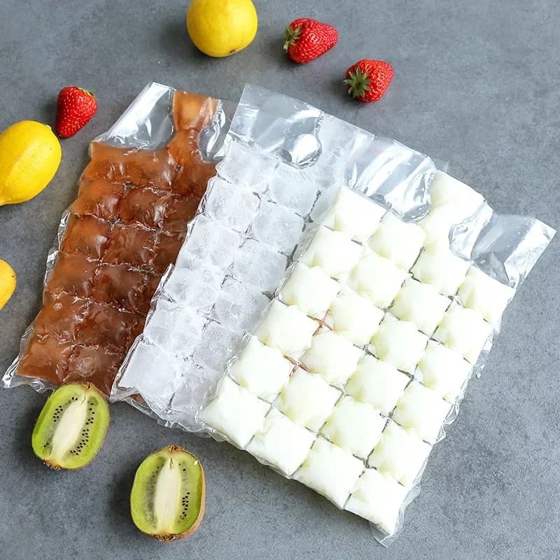 10 pièces/paquet sac de glace jetable treillis glaçon moule barre auto-scellant plateau à glace sac glaçon sac boîte comestible glaçon congelé