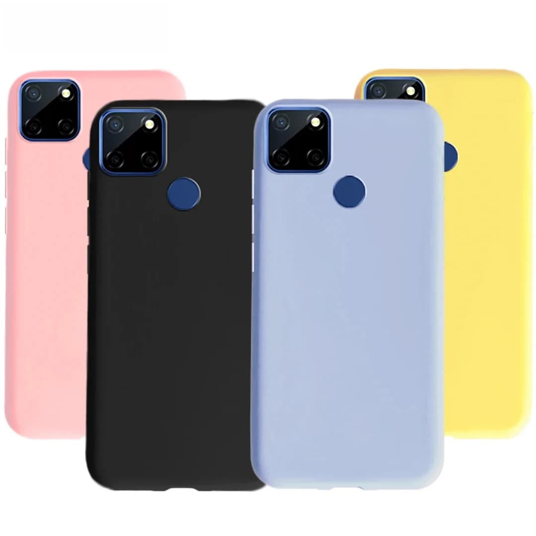 Couverture en Silicone couleur bonbon pour Realme 7i étui mondial mat TPU couverture arrière de téléphone souple pour Coque Realme 7i Funda Realme7i 6.5"