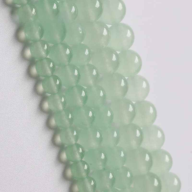 Perles de Jades en calcédoine vert clair naturel AAA +, perles d'espacement de 4 6 8 10 12 14mm pour la fabrication de bijoux, accessoires de breloques, brin de 15 pouces
