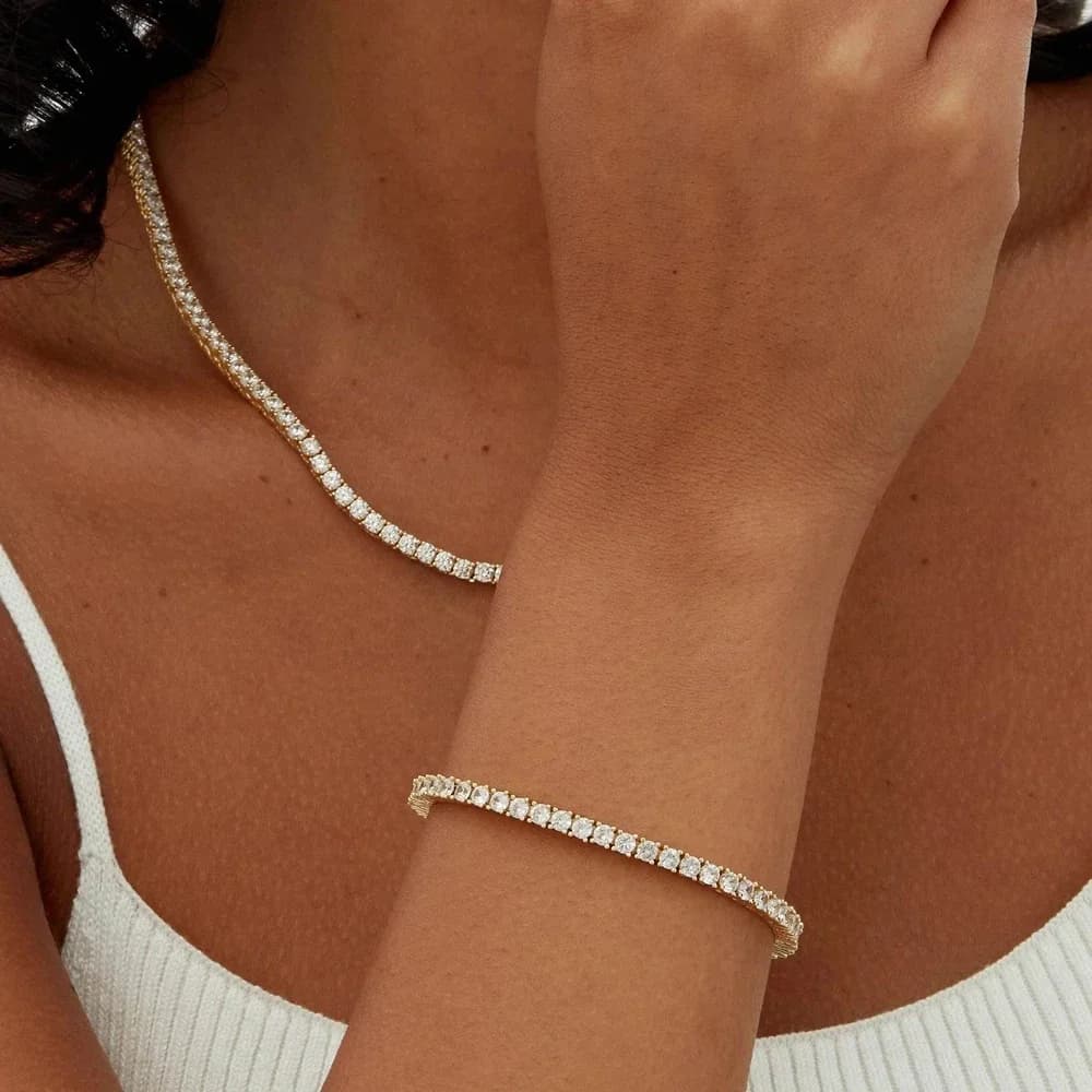 Collier chaîne de Tennis brillant, 3mm, 1 rangée, Hip Hop, glacé, Zircon cubique scintillant, ras du cou, bijoux couleur or pour femmes et hommes, nouvelle collection
