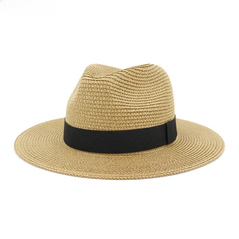Grand Chapeau Panama d'Été 60CM pour Femmes et Hommes, Chapeau de Plage à Large Bord, Chapeau de Jazz Rafraîchissant, Chapeau de Soleil en Paille pour Femmes
