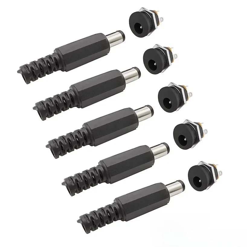 Prise de courant DC022, 5.5x2.1mm, 12V, 3A DC, fiches mâles en plastique, prise femelle, montage sur panneau, connecteur 5.5x2.1m, 10 pièces (5 paires)