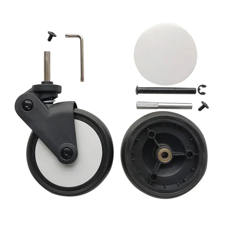 Poussette 13.5 CM roues PU pneu couverture essieu de roue Compatible Yoya et chariot similaires accessoires vis pince support de roue