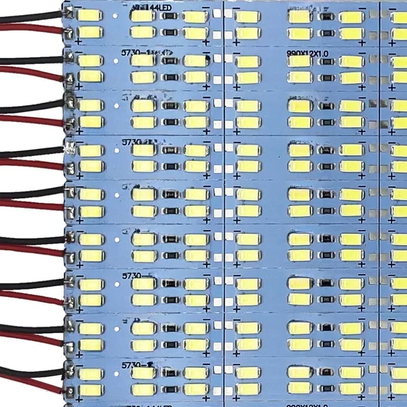 10PCS 8CM 25CM 50CM 12V 24V Bande LED rigide double rangée 144leds/m SMD 5730 Super lumineuse Blanc chaud et blanc froid