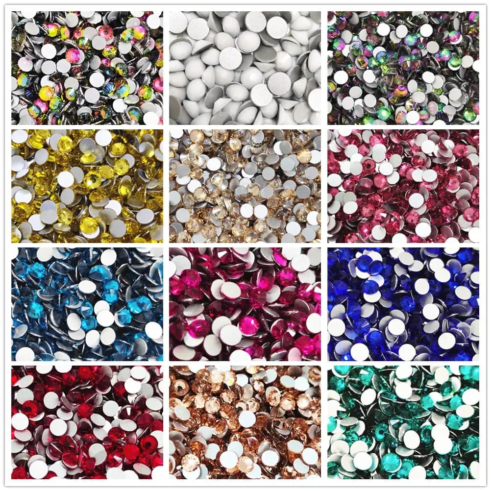 Strass en cristal de qualité supérieure, taille SS3 ~ SS20, Non correcteurs, verre Super brillant, décorations pour Nail Art à faire soi-même