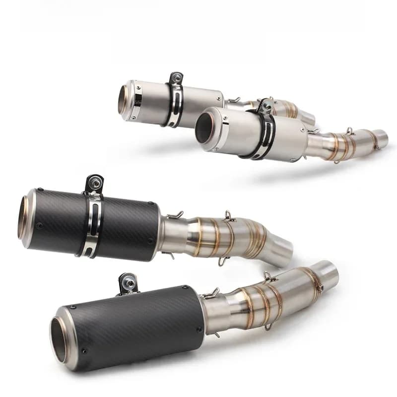 Pour Ninja 1000 Z1000 Z1000SX 2010-2020 tuyau d'échappement de moto de Motocross tuyau moyen sans lacet 51mm silencieux en Fiber de carbone
