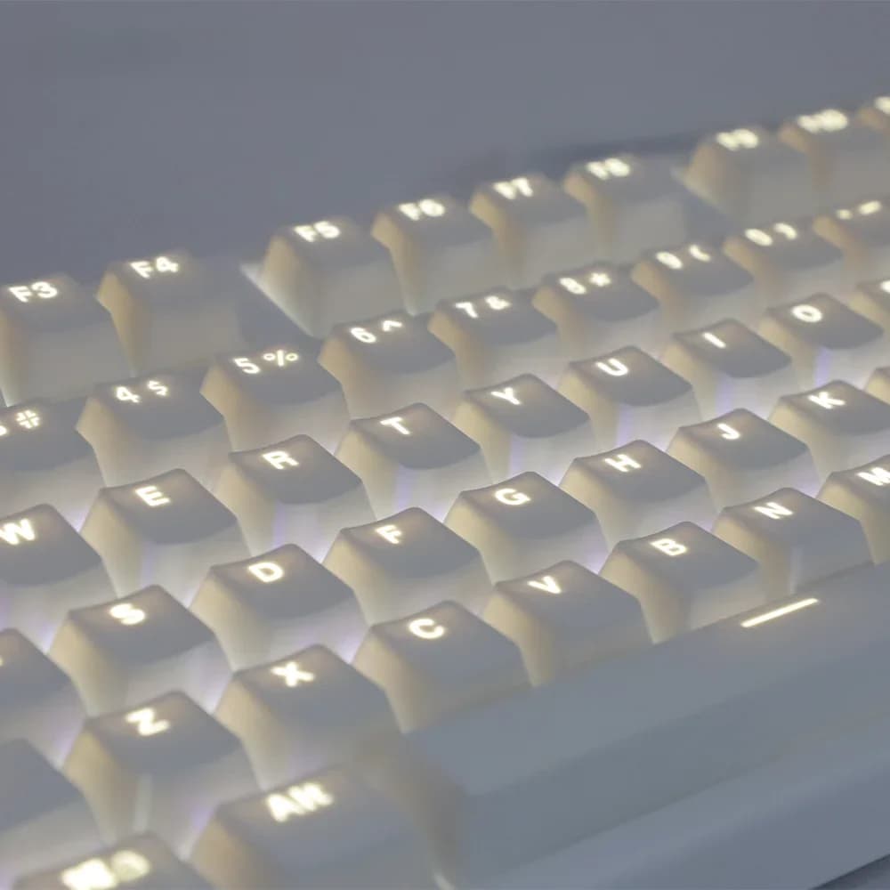 Capuchons de touches blancs ABS OEM, 108 touches, combinaison de hauteur pour clavier mécanique 61 87 104, rétro-éclairage Transparent Anne Pro 2 AKKO FUN60 Mad60he