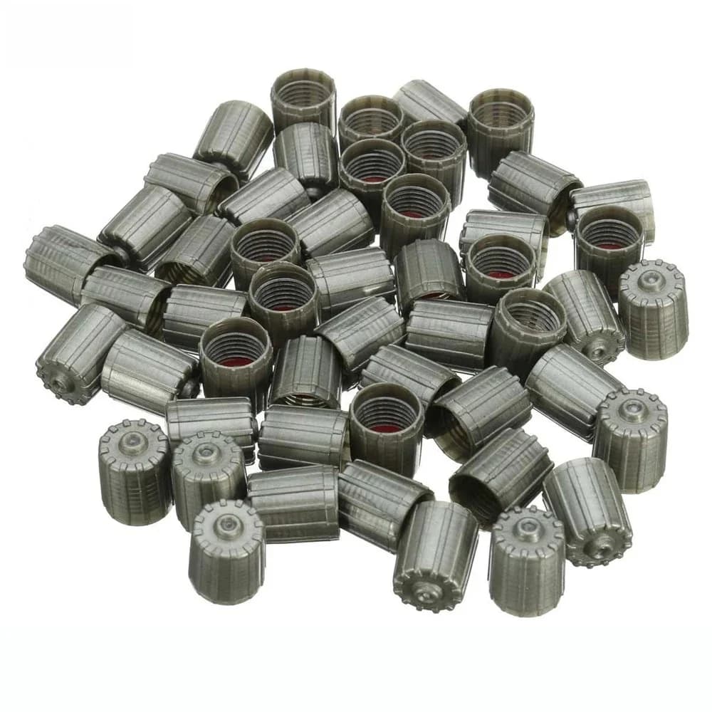 Couvercle anti-poussière de Valve de pneu noir et gris, bouchons de tige en plastique, pour vélo, voiture, camion, moto, vélo, 50 pièces/ensemble