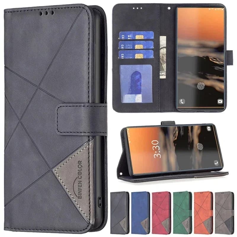 Wallte Hijab prisme fente magnétique Flip étui en cuir pour Samsung Galaxy S26 Ultra S25 bord S24 FE S23 Plus S22 S21 S20 FE couverture