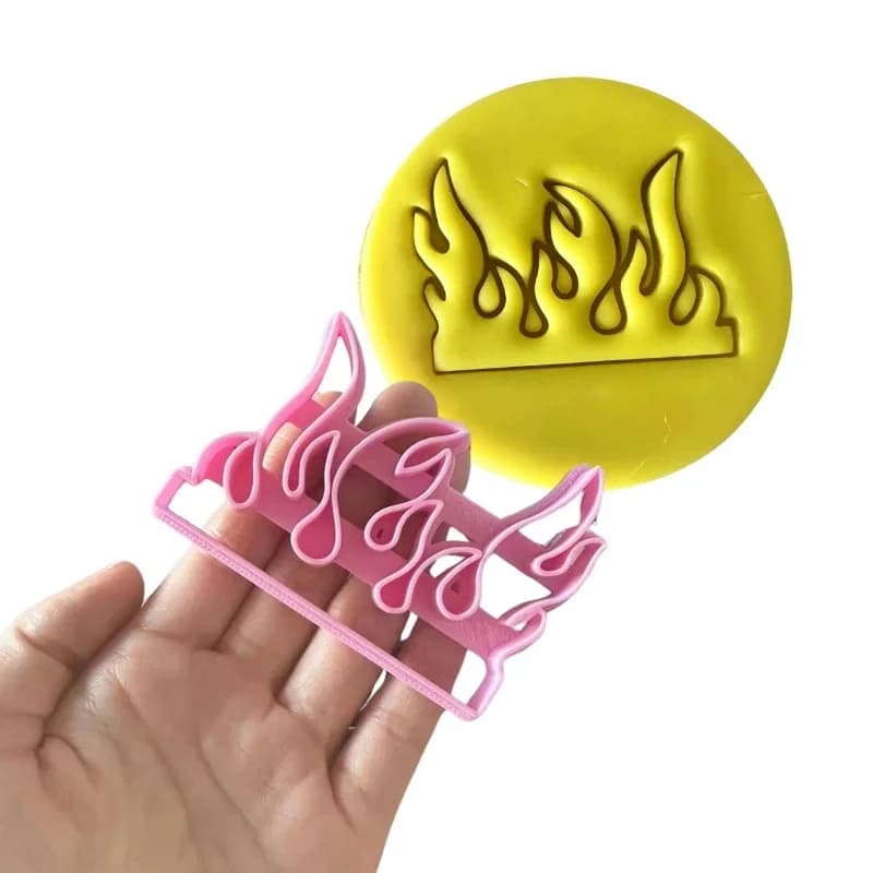 Moule à gâteau en plastique, 3 pouces, feu de flamme, har ant, décoration de timbre