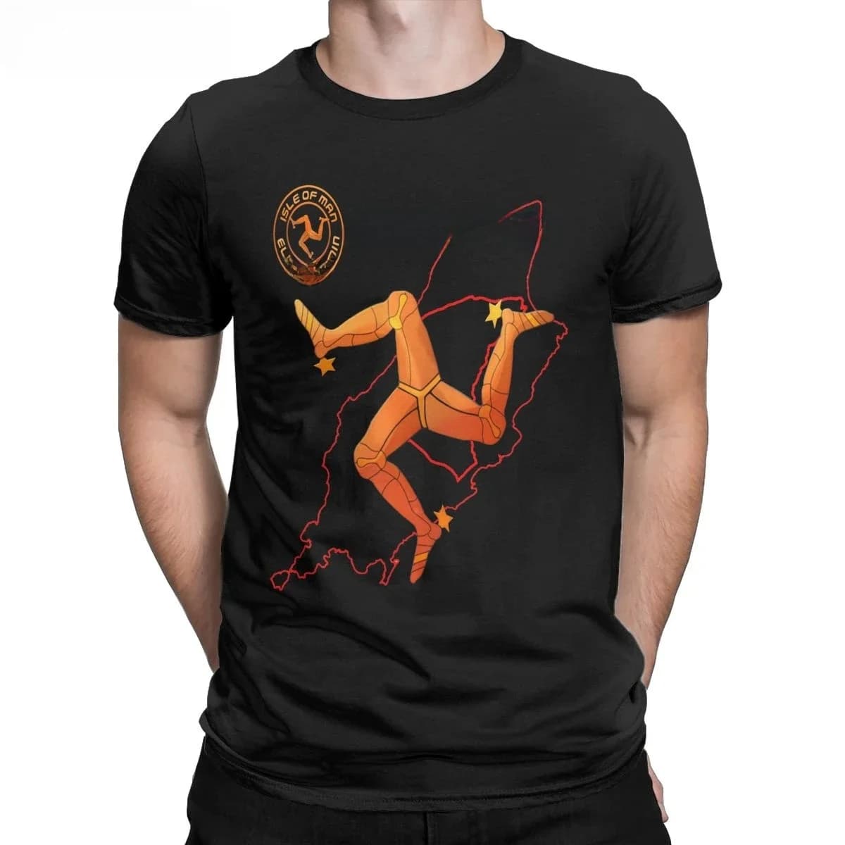 T-shirt imprimé graphique de l'île de Man pour hommes, t-shirts de course sur route, t-shirts de moto, manches courtes, col rond, 100% coton, TT