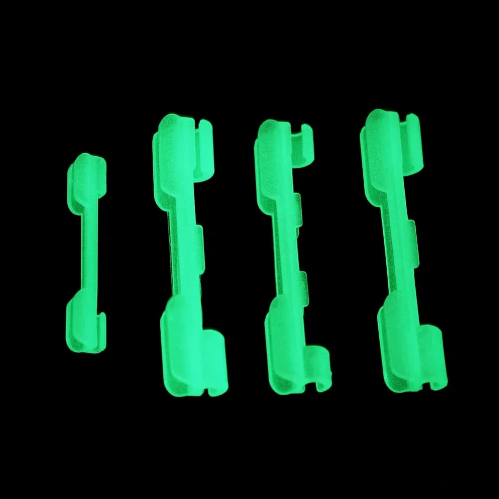 Bâton lumineux de pêche de nuit, 6 pièces, pointe de canne à pêche, Clip de support de lumière utilisé sur l'alimentation de canne à pêche pour bâton de lumière fluorescente chimique