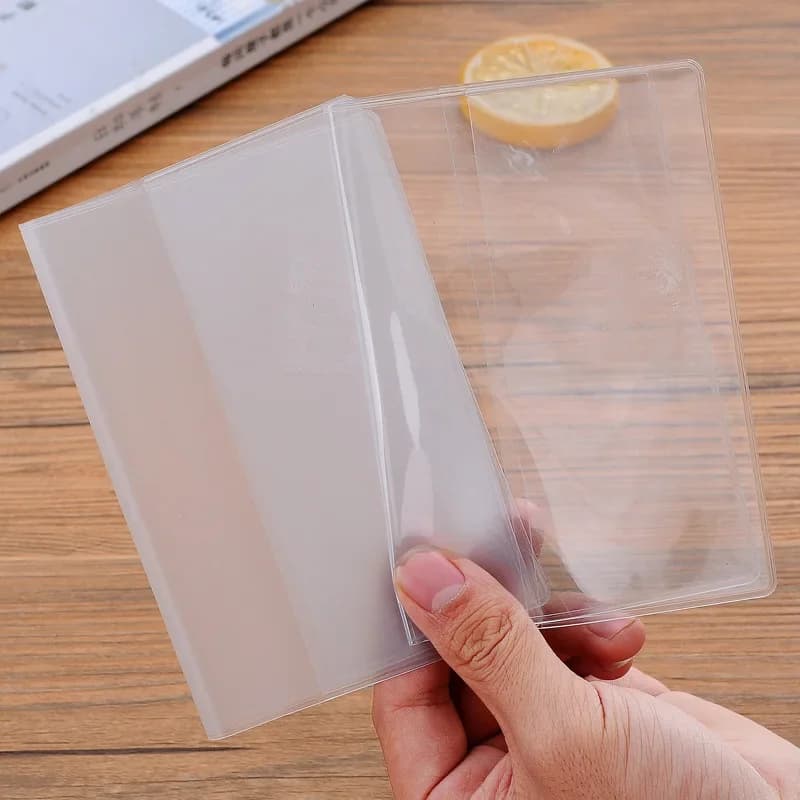 Porte-passeport Transparent givré voyage étanche PVC couverture de passeport porte-carte d'identité portefeuille porte-carte de crédit d'affaires