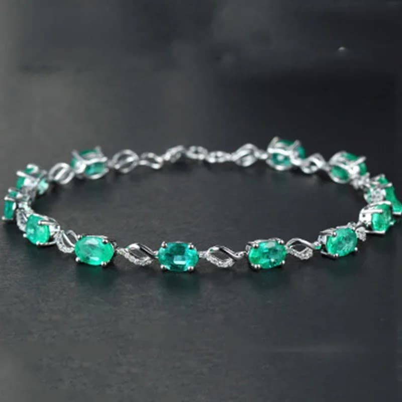 ZDADAN – Bracelet en argent Sterling 925 pour femmes, chaîne émeraude, accessoires de bijoux à la mode