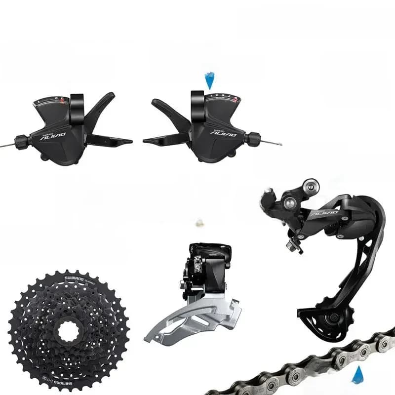 Groupe SHIMANO ALIVIO M3100 3x9v avec levier de vitesse 3x9 vitesses arrière et dépanneuse avant M2000 HG200 pignon de Cassette chaînes COG