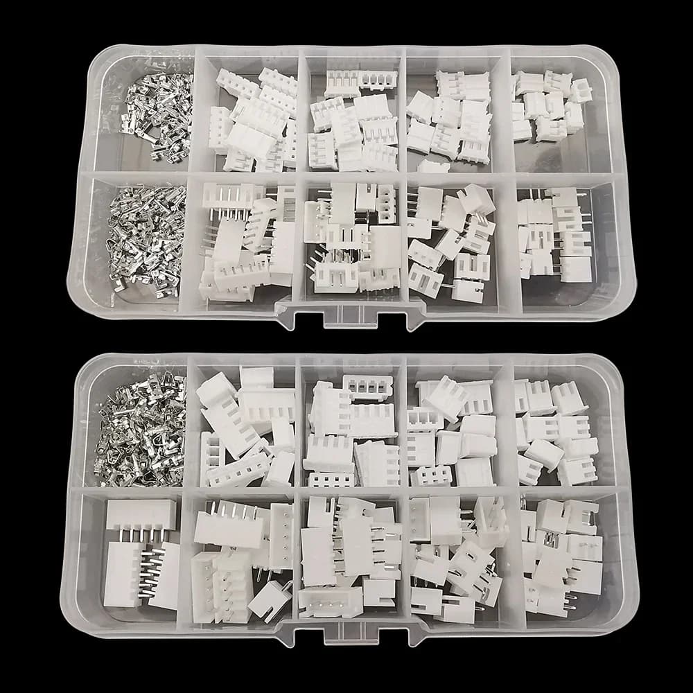 JST-Kit de bornes à pas, boîtier, en-tête à broches, connecteur JST, adaptateur de coque mâle et femelle, 2 broches, 3 broches, 4 broches, 5 broches, 1.25mm, PH 2.0mm, XH 2.54mm, 1 boîte