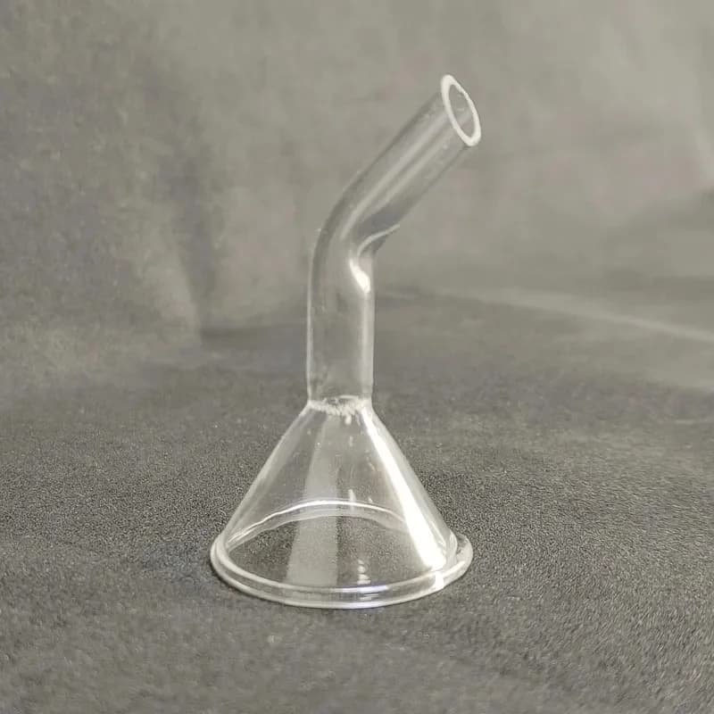 Entonnoir triangulaire en verre de laboratoire, entonnoir à col incurvé, bouche standard, petit coude, calibre 30mm