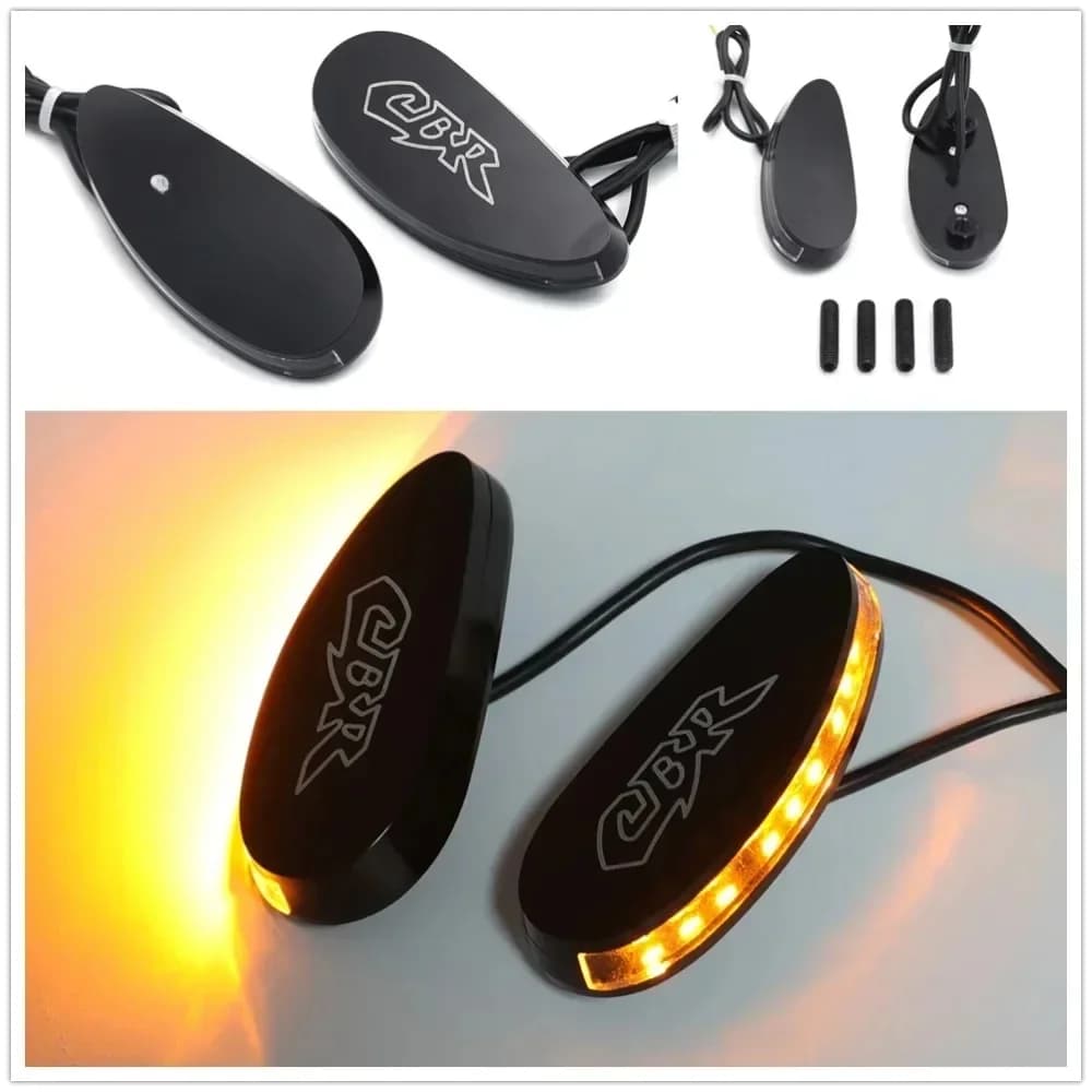 Plaque de nuit de rétroviseur LED pour Honda, pièces de moto de rechange, signal noir, Honda 2008-2021, CBR1000RR 10-2014, VFR1200