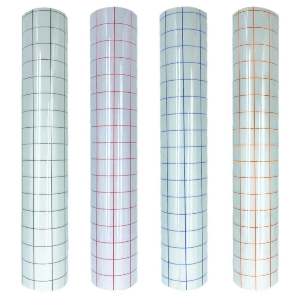 Ruban adhésif en vinyle transparent pour transfert, avec grille d'alignement, ruban d'application pour découpe Silhouette Cameo, autocollants en vinyle, enseignes, autocollants de fenêtre
