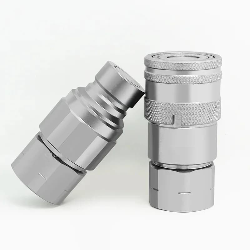 Couremplaçant d'accouplement hydraulique à connexion rapide, avion fileté pneumatique à grand débit, acier au carbone, 1/4, 3/8, 1/2, 1 BSP, NPT, 1 jeu