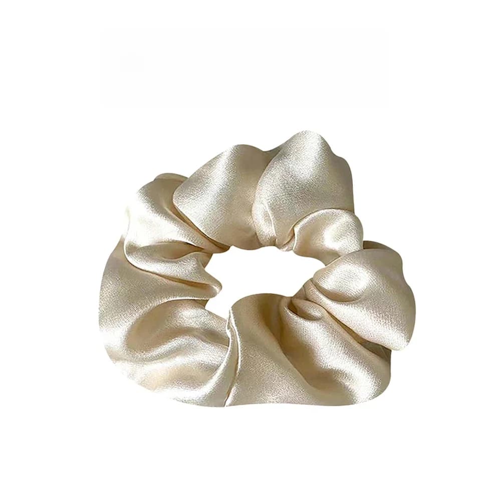 Grands chouchous en soie de mûrier Pure 100%, bandes en caoutchouc, attaches pour cheveux, élastiques en gomme, couleur Pure Simple pour femmes et filles, 19 mamans, 3.5CM