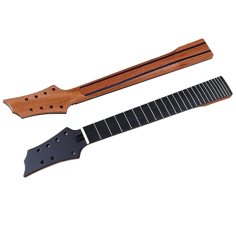 JENeck électrique à 8 cordes, 24 frettes, manche en bois Okoumé, tête noire avec double botte, nouvelle ligne arrière, largeur de talon de 7.5cm