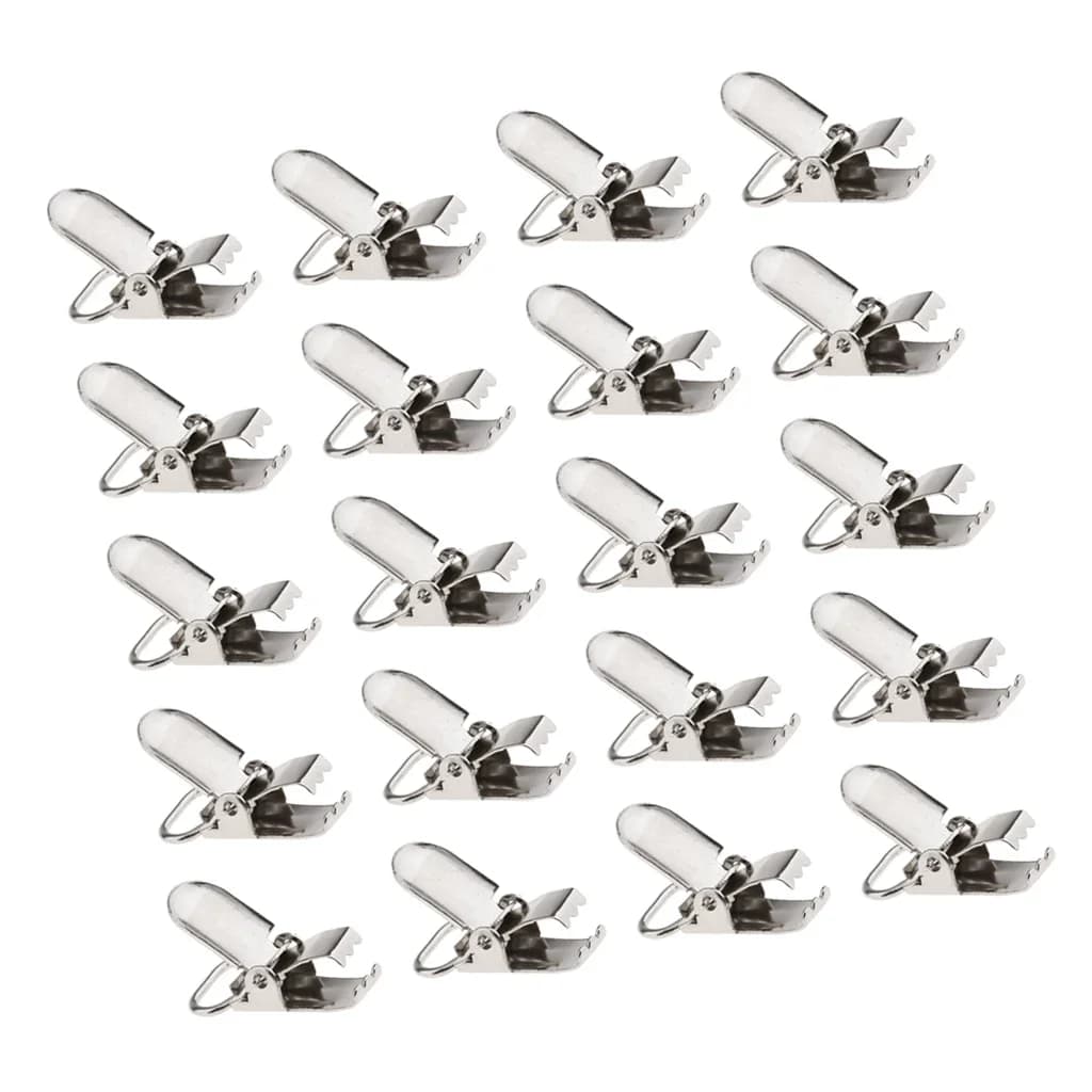 Clips de Sucette en Métal Argenté pour Bébé, Porte-sangle, Crochets Artisanaux, Outil de Couture, 28x10mm, 20 Pièces/Lot