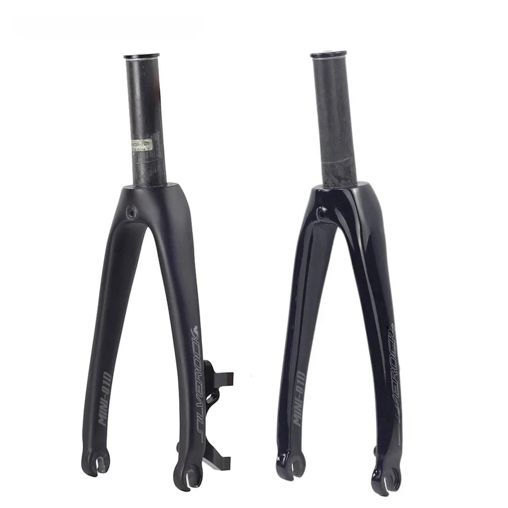 SILVEROCK MINI-01D Fourche En Carbone 16 "1 3/8 1 1/4 349 Étrier Frein À Disque 74mm 100mm Écrou Fileté pour Rafale K3 Plus Zephyr Vélo Pliant