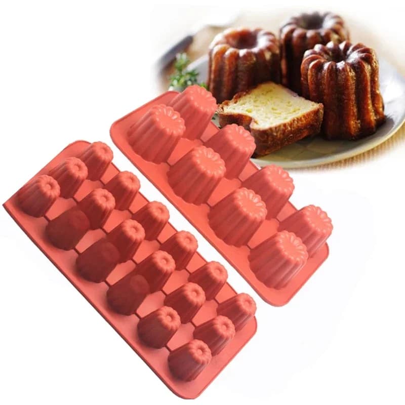 8/18 trous Caneles Silicone moule Muffin Cupcake plateau de cuisson Bordelais cannelé gâteau Pudding moule bricolage cuisson cuisine accessoires