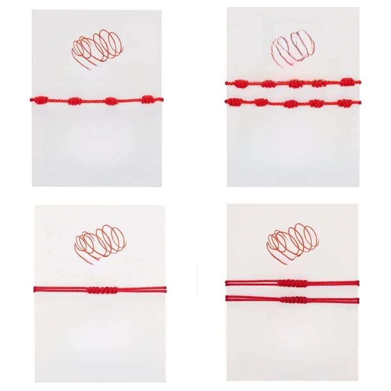 Bracelet de Protection en corde rouge fait à la main, 7 nœuds, amulette porte-bonheur pour réussir, prospérité, corde d'amitié, bijoux cadeau