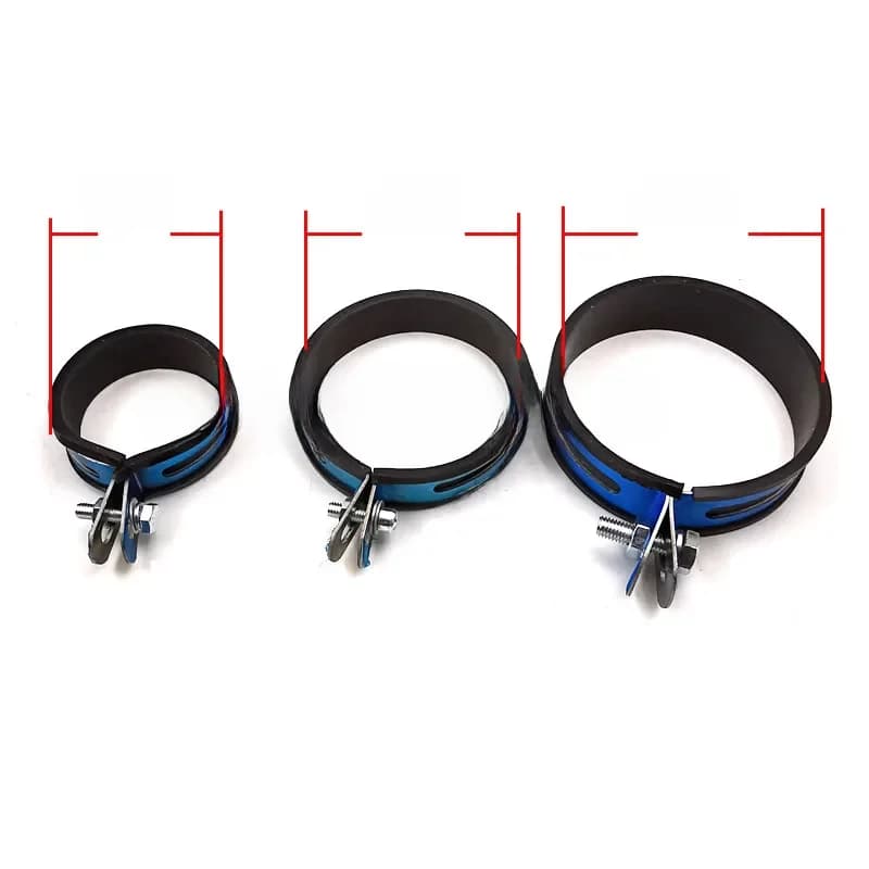1 pièces 60mm 88mm 100mm de diamètre pince de Support anneau fixe Support pour silencieux de tuyau d'échappement de moto universel
