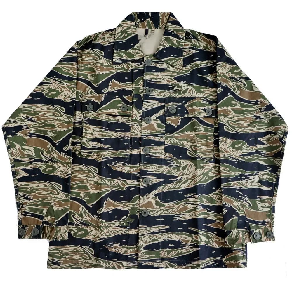 Veste de soldat de guerre du Vietnam pour hommes, uniforme de camouflage tigre WW2, entraînement décontracté TCU, veste en coton