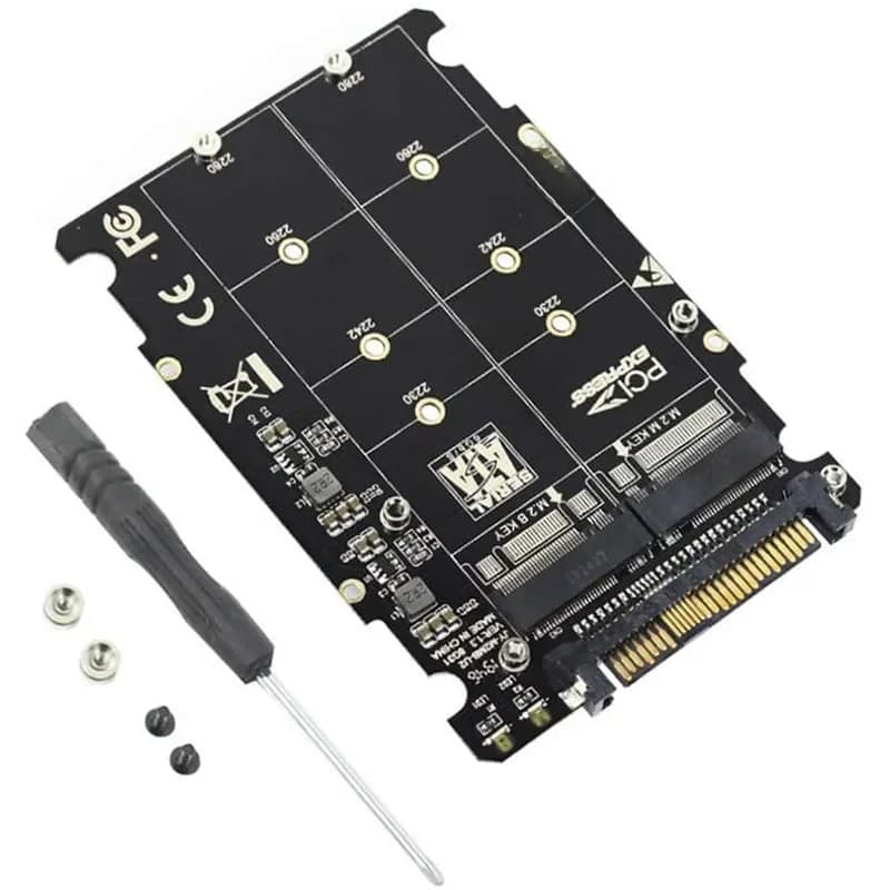 2 en 1 M.2 NVMe SATA U2PCB M.2 NVME SSD clé M clé B SSD vers U.2 SFF-8639 adaptateur PCIe M2 convertisseur pièces d'ordinateur de bureau