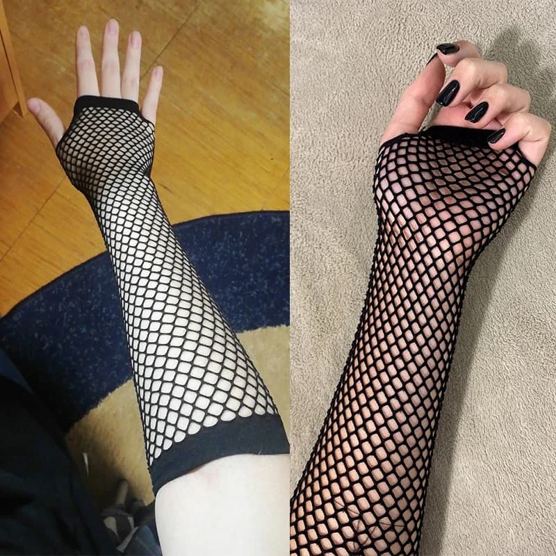 Femmes mode néon résille sans doigts longs gants jambe bras manchette tenue de fête déguisement pour femmes Sexy beau bras plus chaud