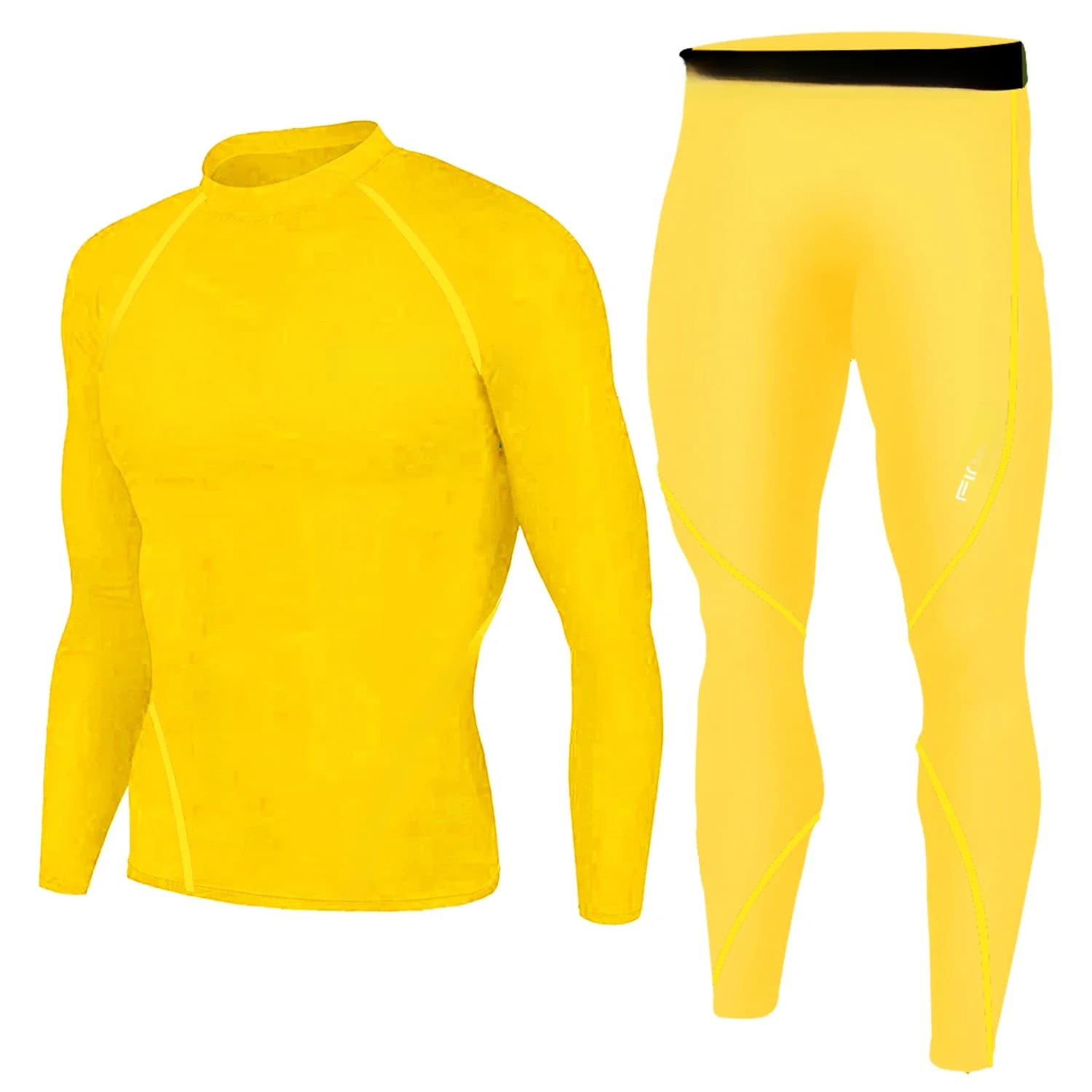 Findci – ensemble de sport de course pour hommes, chemise de Compression + pantalon moulant, manches longues, séchage rapide, survêtement de Fitness, combinaisons de Yoga et de gymnastique