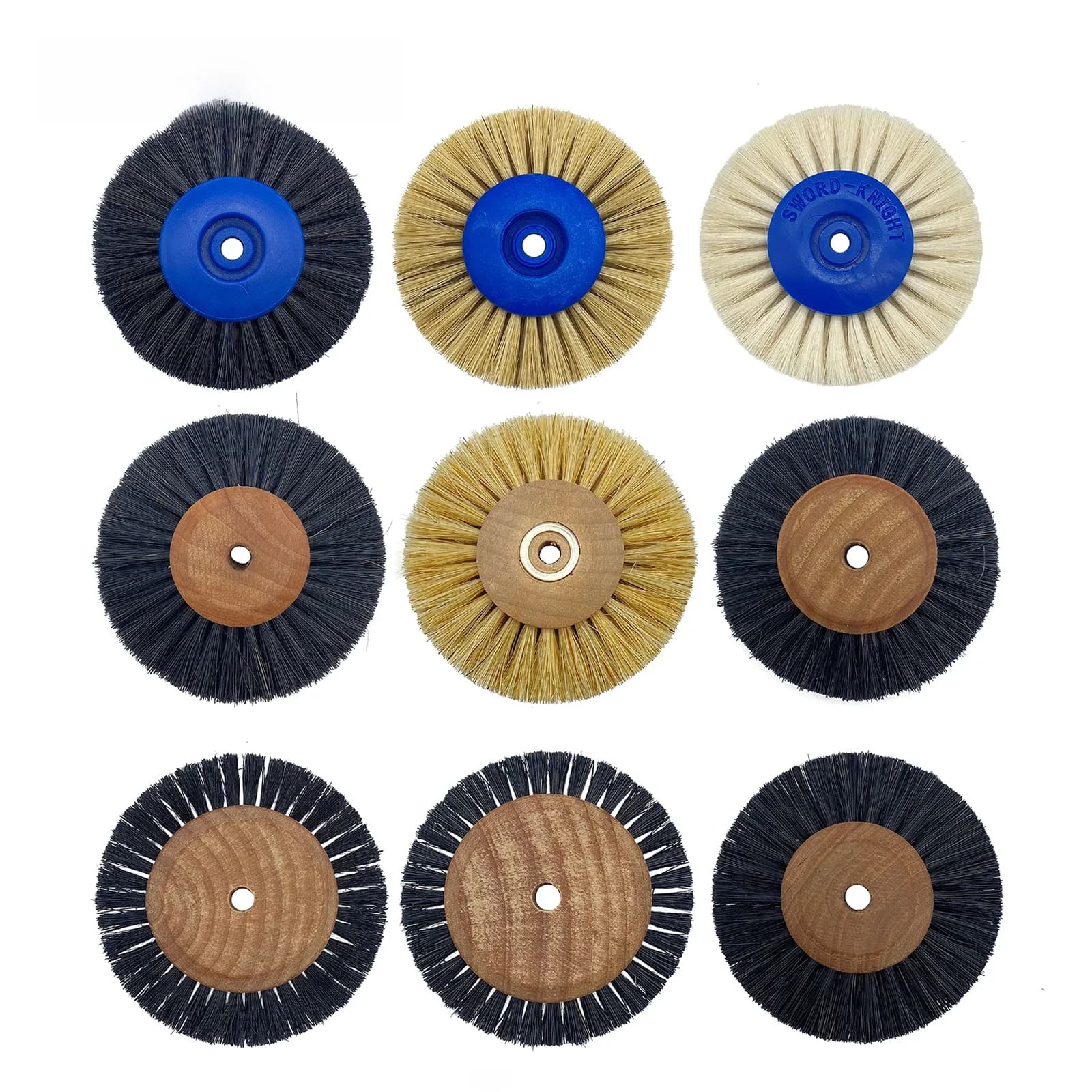 2 pièces outils de laboratoire dentaire matériaux loquet brosse de polissage roue rotative laine chèvre coton noir Buff dentisterie Odontologia