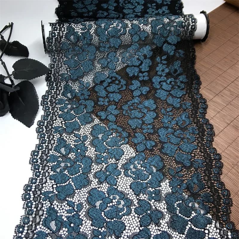 Accessoires d'ouverture en dentelle Spandex bleu océan, garniture élastique, Lingerie, vêtement, couture artisanale, garniture en dentelle extensible