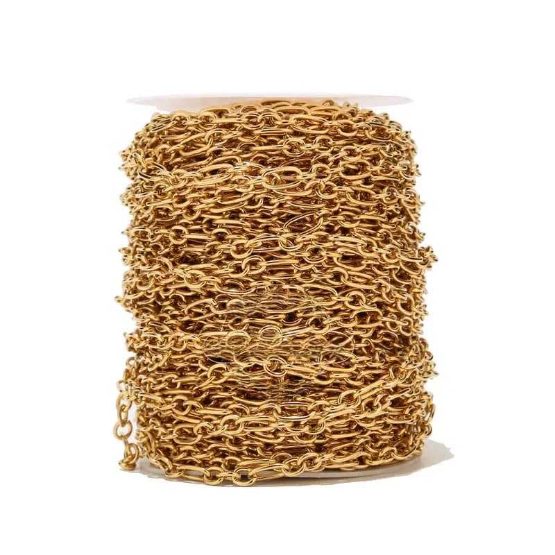 Chaînes de câble en acier inoxydable, fil rond Chic 3:1 adapté à la fabrication de fournitures, vente en gros en vrac, 1M, 7mm