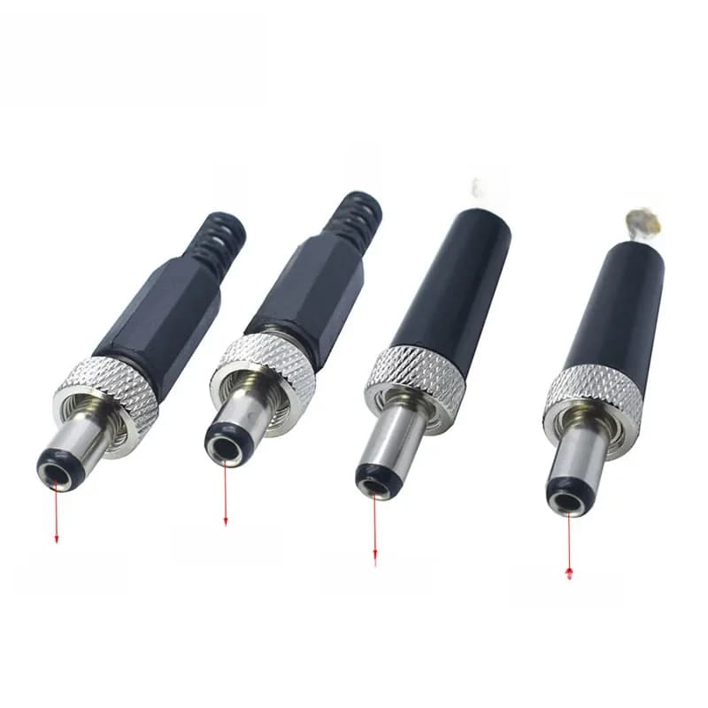 1 pièce Prise d'alimentation CC 5.5*2.1MM 5.5*2.5MM 5.5x2.1 5.5x2.5, Adaptateur de connecteur de soudage DIY, Prise de charge, Port d'alimentation avec écrou