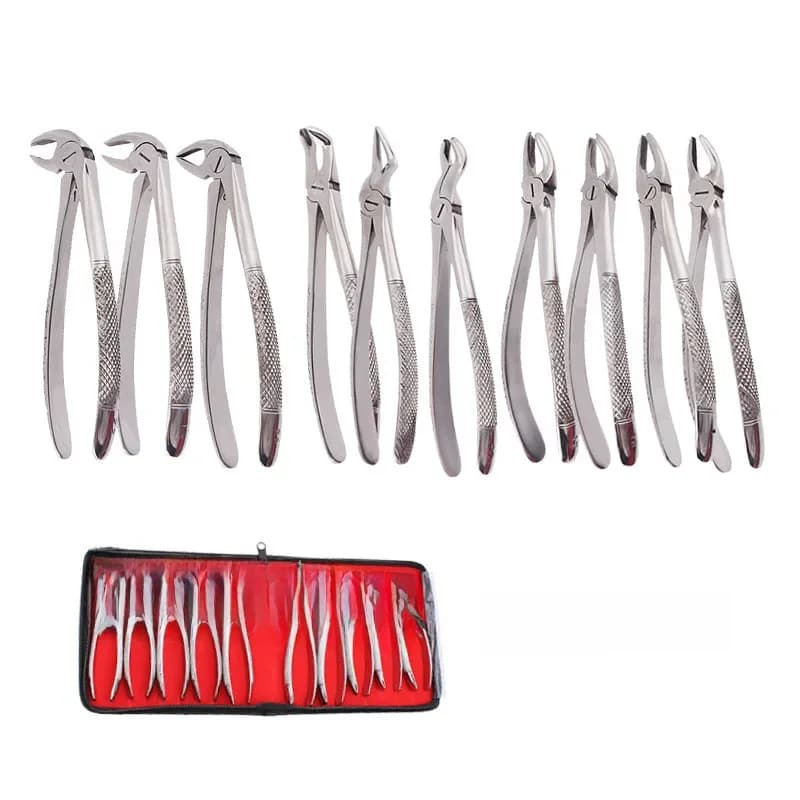 10 pièces/ensemble pince d'extraction de dents adulte outil de dentisterie, 7 pièces/ensemble pince d'extraction de dents chirurgicale pour enfants outils dentaires