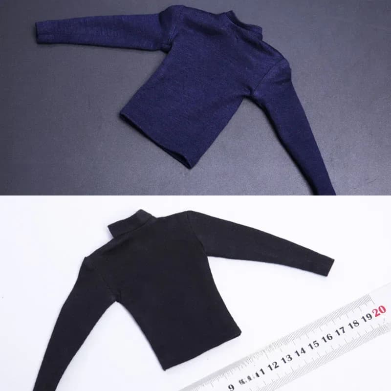 Sweat-Shirt à manches longues et col haut pour homme, haut sans capuche, accessoires pour vêtements, figurine d'action, corps mince, 12 pouces, 1/6