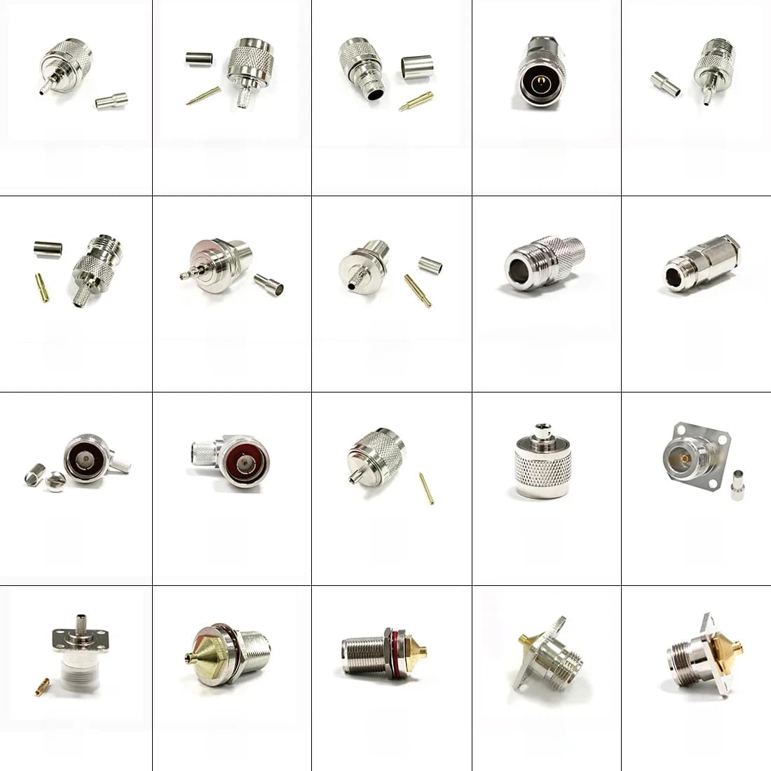 Connecteur coaxial RF mâle et femelle de type N, angle droit pour câble RG316, RG58, laiton nickelé, vente en gros, nouveau, 1 pièce