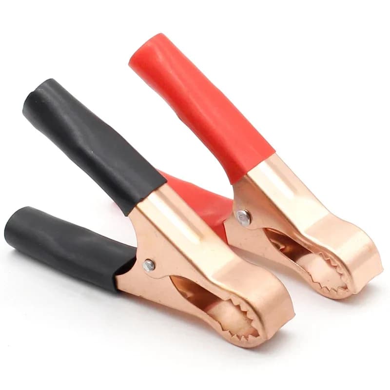 2 pièces 50A rouge + noir 80mm Crocodile voiture caravane Van batterie Test plomb Clips meilleure Promotion pinces Crocodile connecteur prise d'alimentation