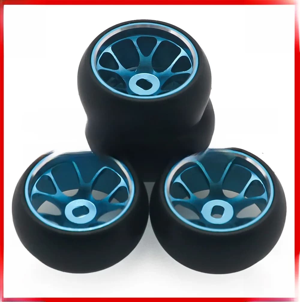 Jante de roue en alliage 4 pièces/ensemble, 10 rayons + pneu de dérive pour rc 1/28 Wltoy K969 K989 P929 rallye kyosho mini-Z Q D, modèle de voiture de loisir