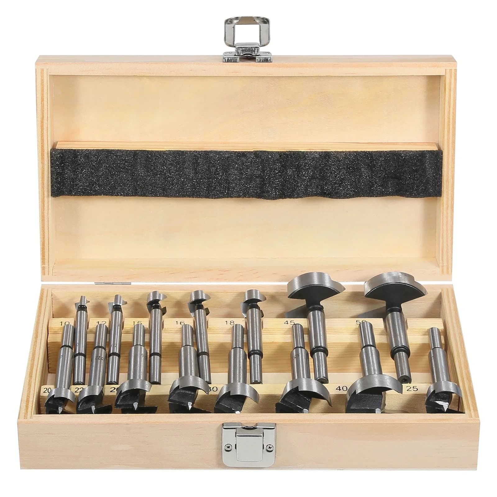 Versery 15 pièces/ensemble 10-50mm Forstner acier au carbone alésage foret travail du bois auto centrage trou scie Kit outils de coupe du bois