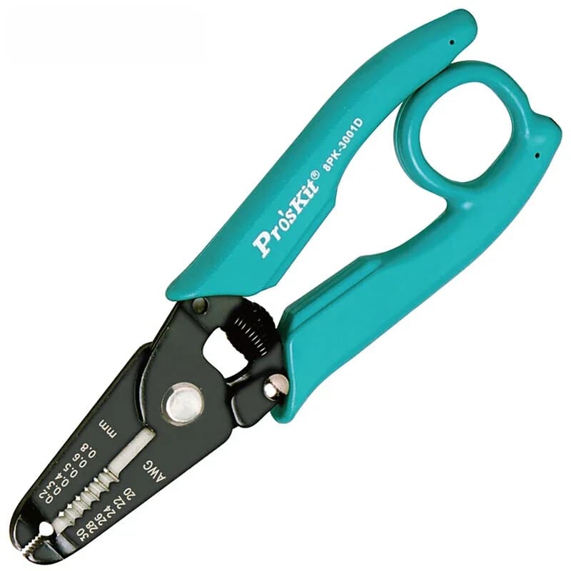 7 en 1 Pro'sKit 8PK-3001D 8PK-3002D pince coupante à dénuder électronique de haute qualité (AWG 30/28/26/24/22/20 pince de précision