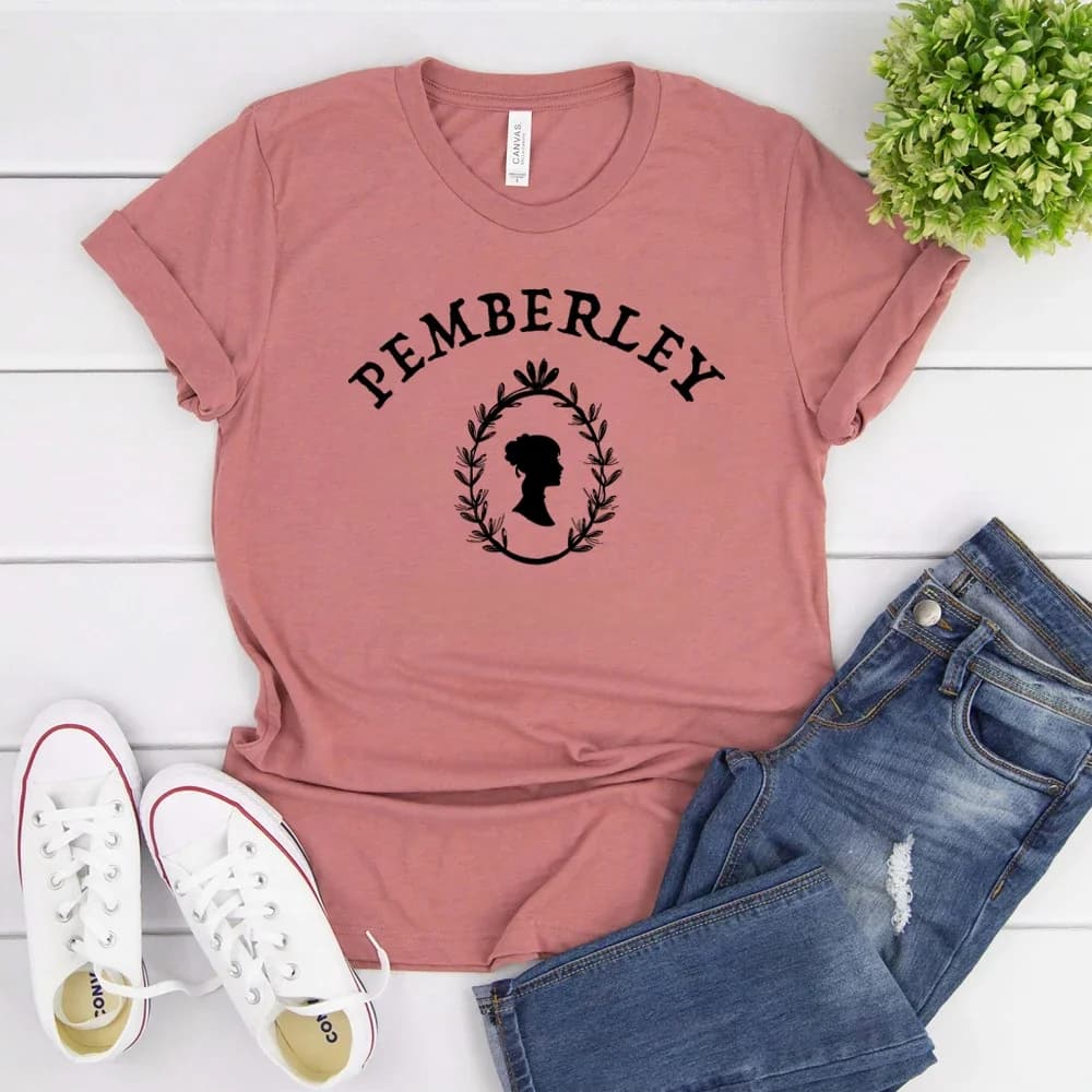 T-shirt Jane Austen Orgueil et préjugés, T-shirts Pemberley, T-shirts pour les amoureux des livres, Hauts féministes vintage